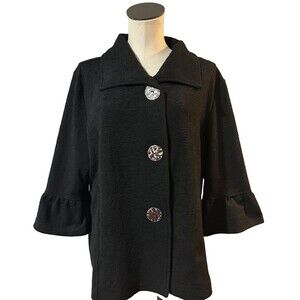 Peck & Peck Women’s Vintage Stretch Knit Jacket size XL Bell Sleeve Whimsygoth